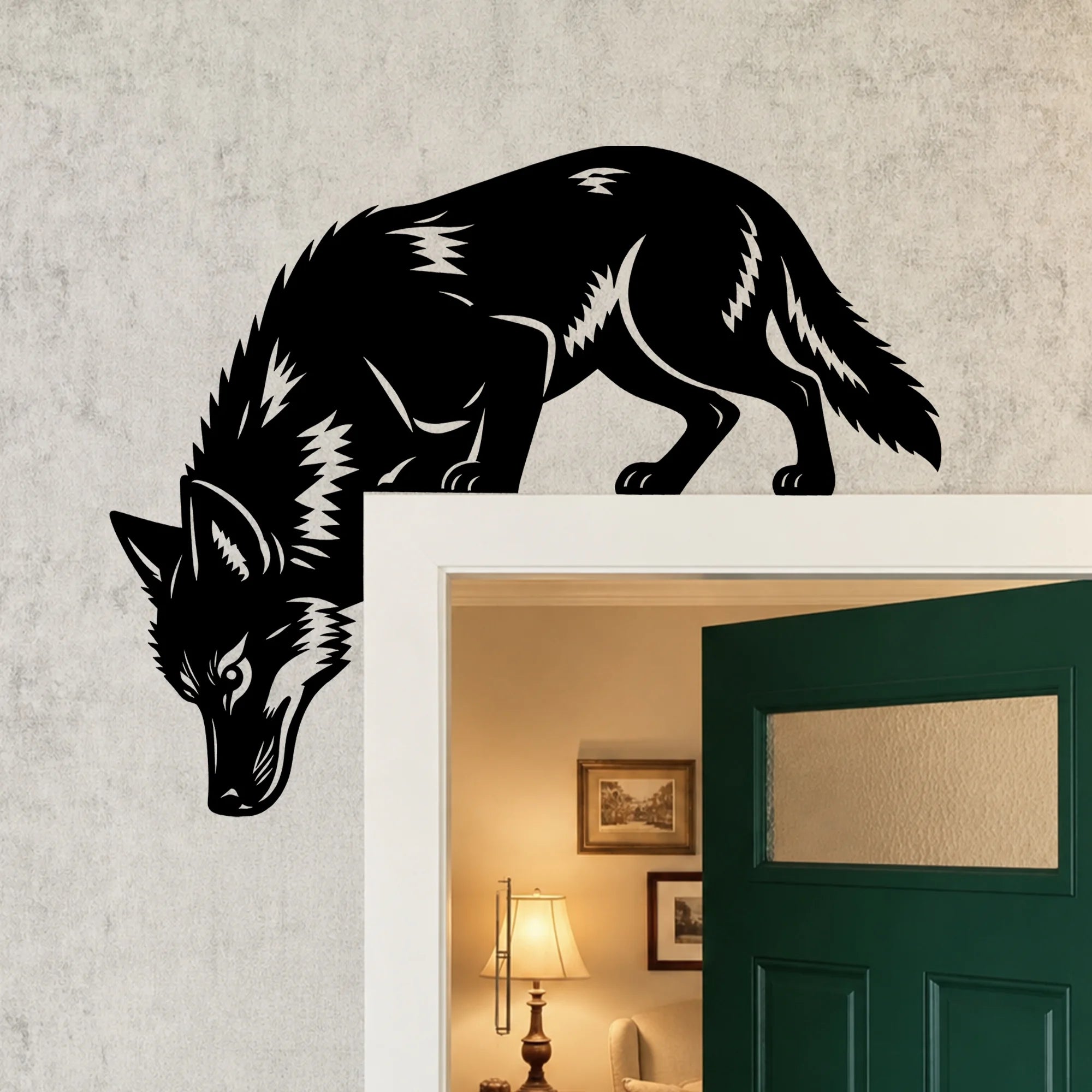 Wolf Metal Door Topper