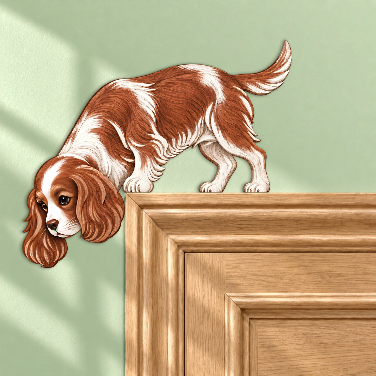 Cavalier King Charles Spaniel Door Corner Wood Sign