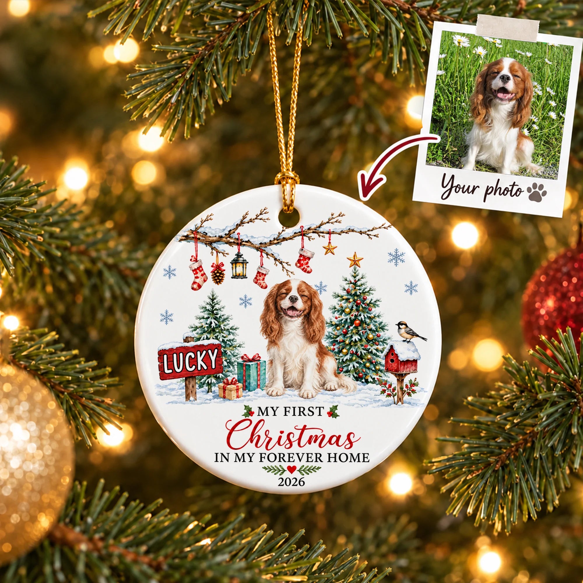 Personalized Dog First Christmas Ornament, New Puppy Forever Home Gift