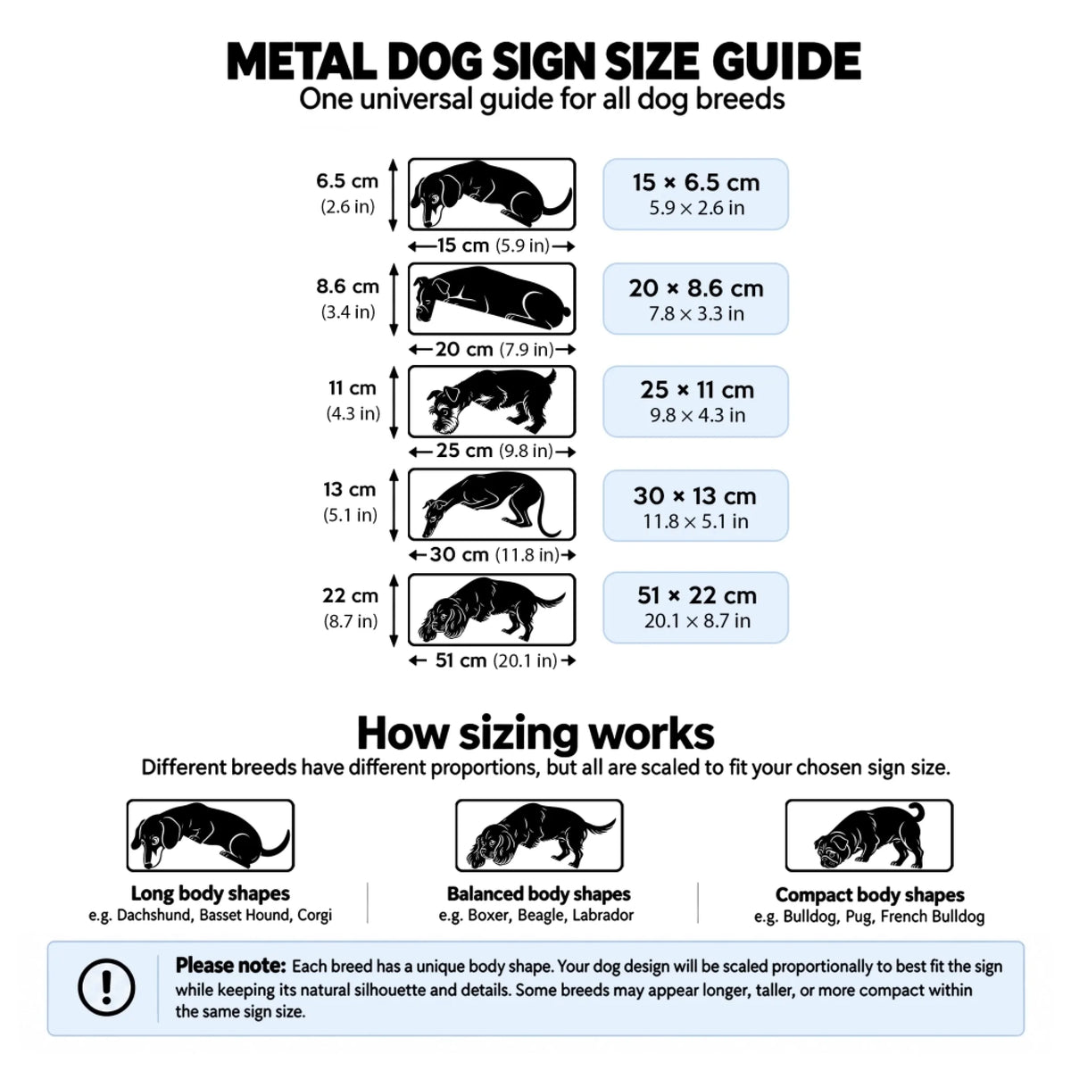 size metal