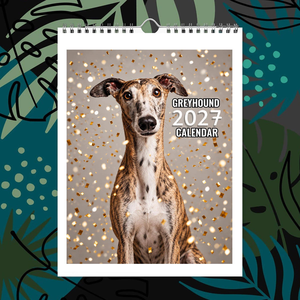 Greyhound Dog Calendar 2027 : Desktop and Wall Calendar options, Supports Shelters