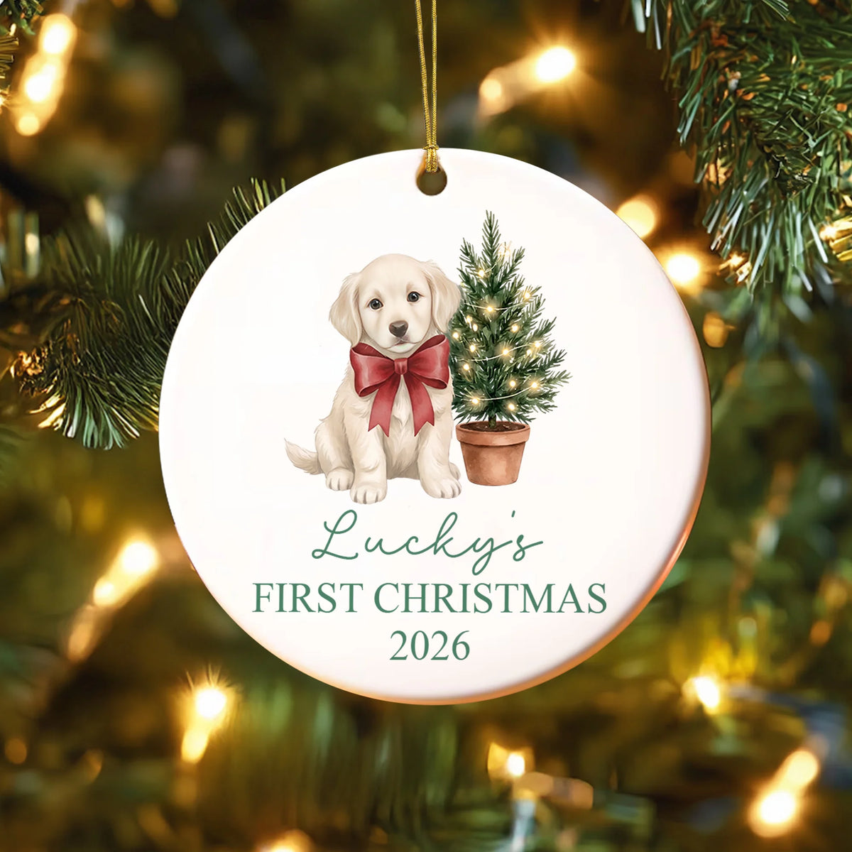 Custom First Year Golden Retriever Christmas Ornament Dog Mom Keepsake