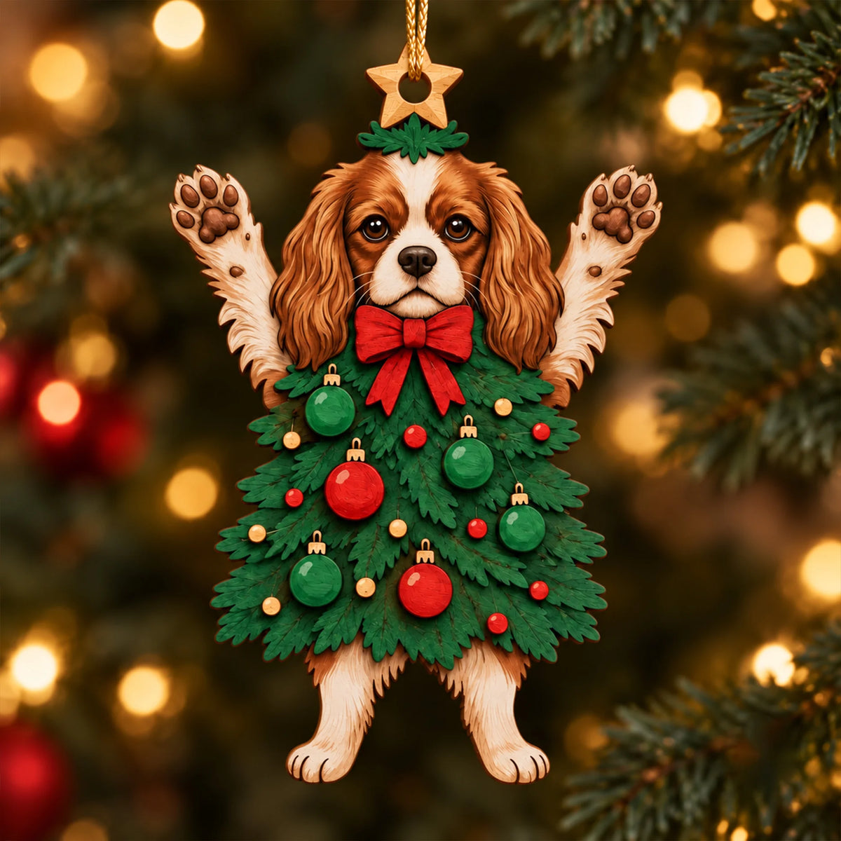 Cavalier King Charles Spaniel Christmas Ornament Funny Dog Gift
