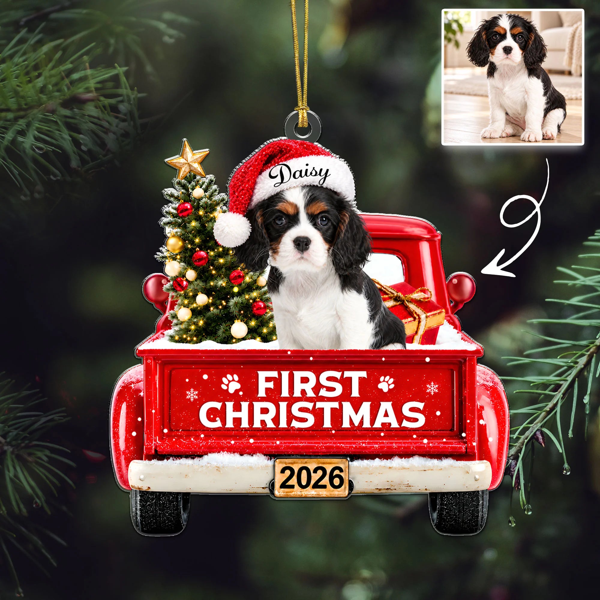 Personalized Pet First Christmas Photo Ornament Dog Puppy Lover Gift
