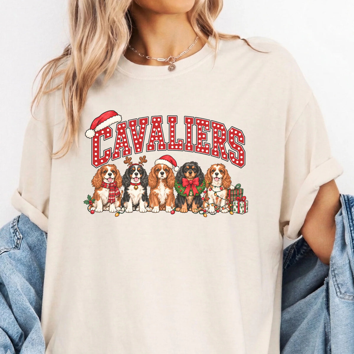 Cavalier King Christmas Shirt, Comfort Colors Dog Mom Gift Tee