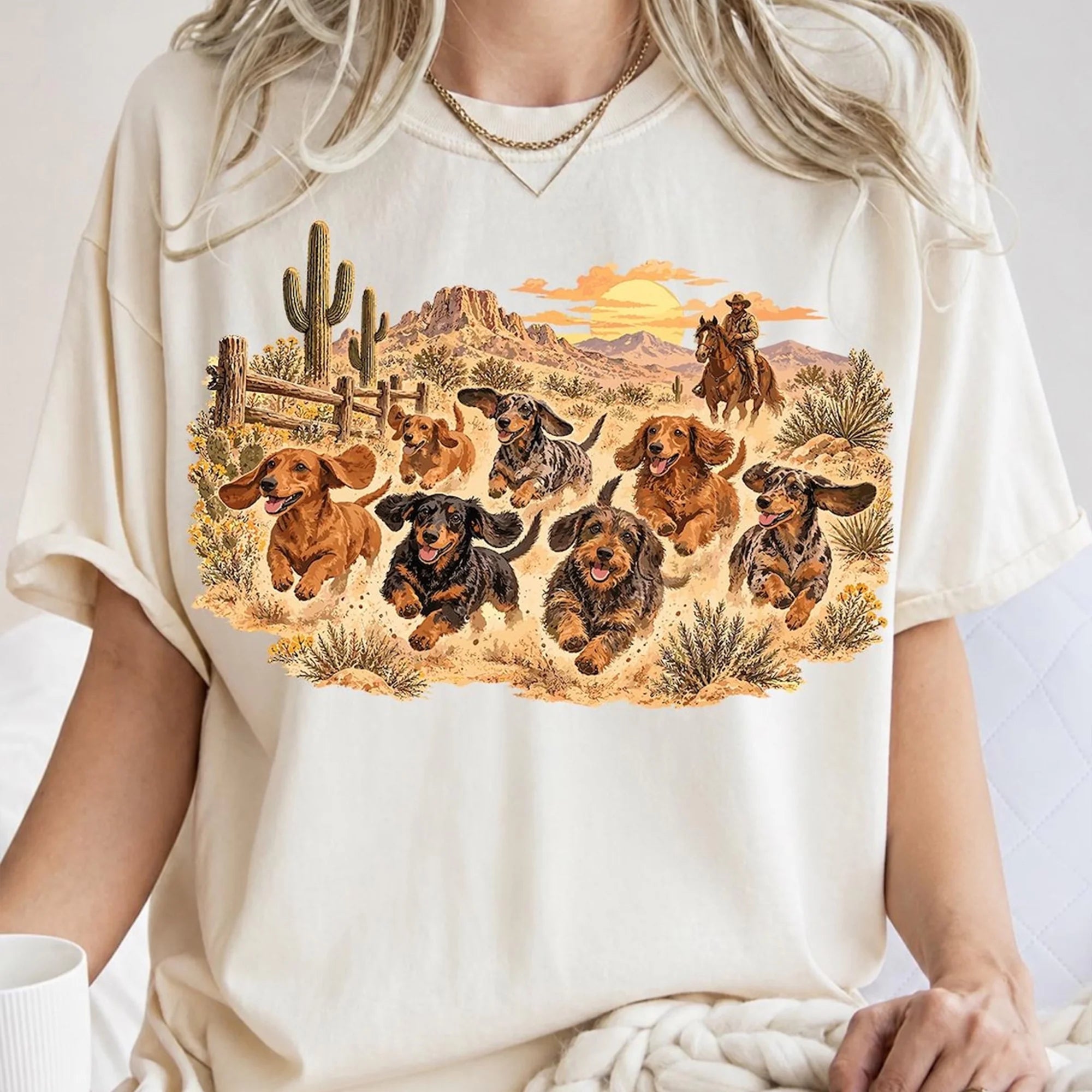 Western Dachshund Shirt, Cowboy Dog Tee, Vintage Doxie Lover Gift