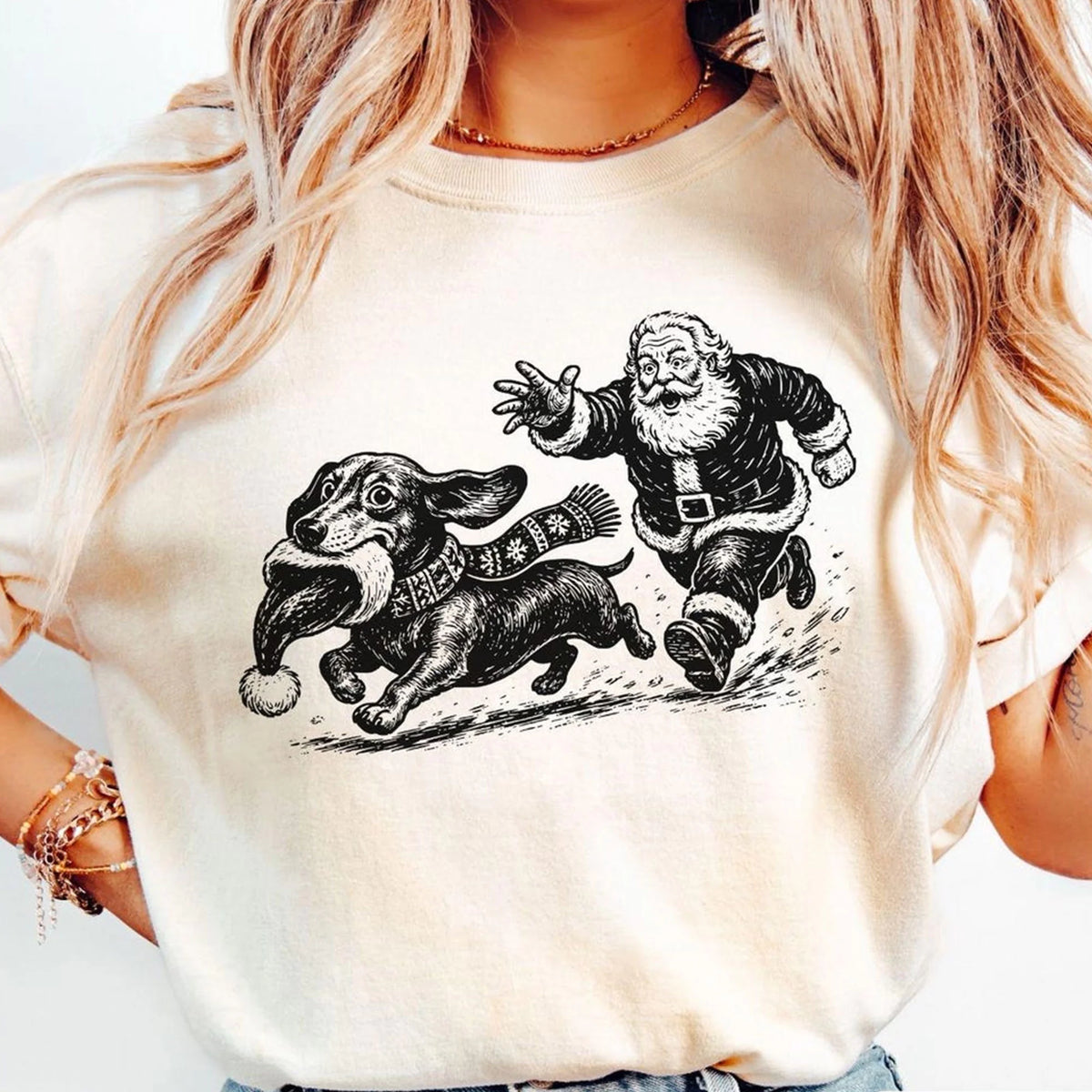 Comfort Colors Christmas Dachshund Shirt, Funny Doxie Mom Holiday Tee