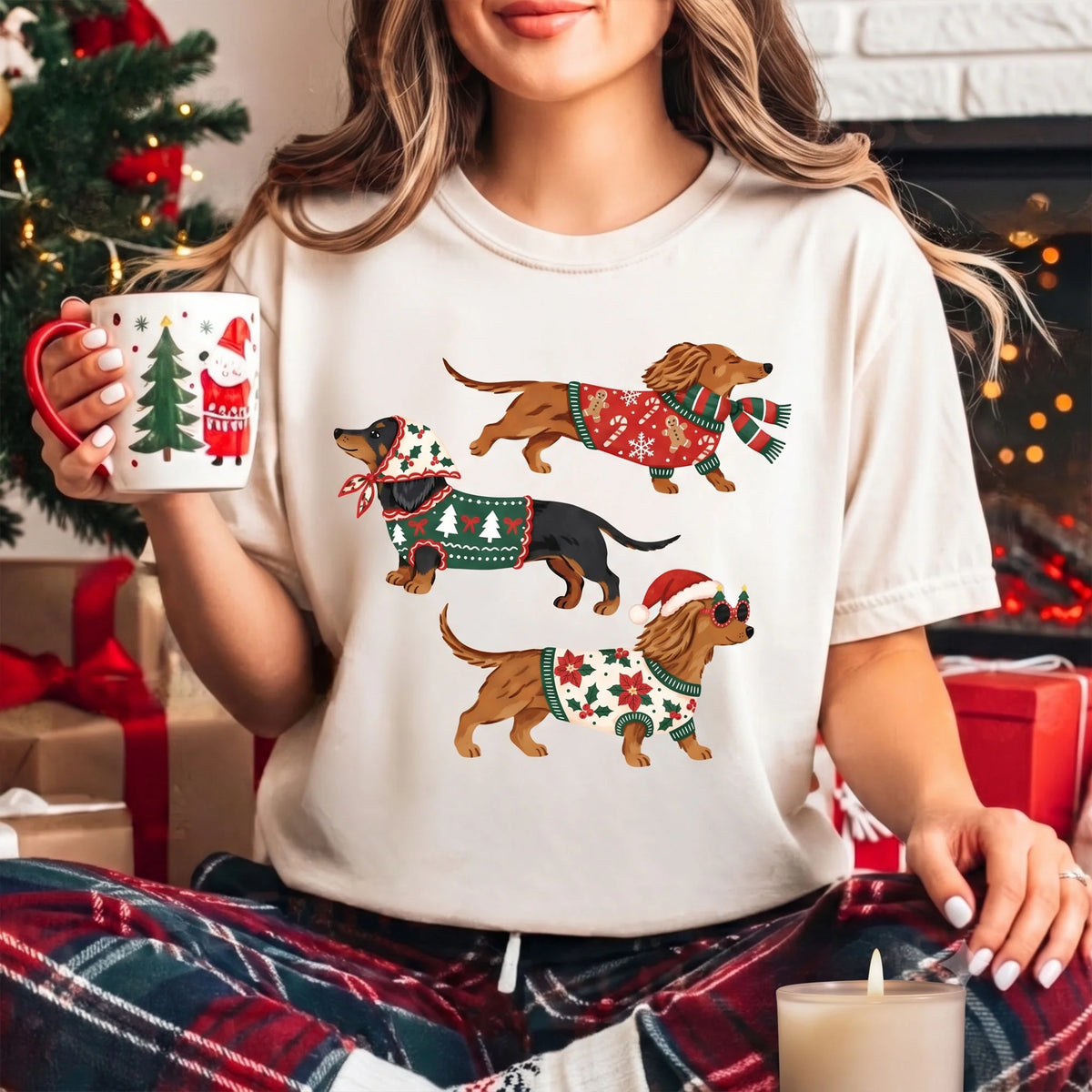 Christmas Dachshund Shirt, Funny Wiener Dog Tee, Holiday Dog Gift