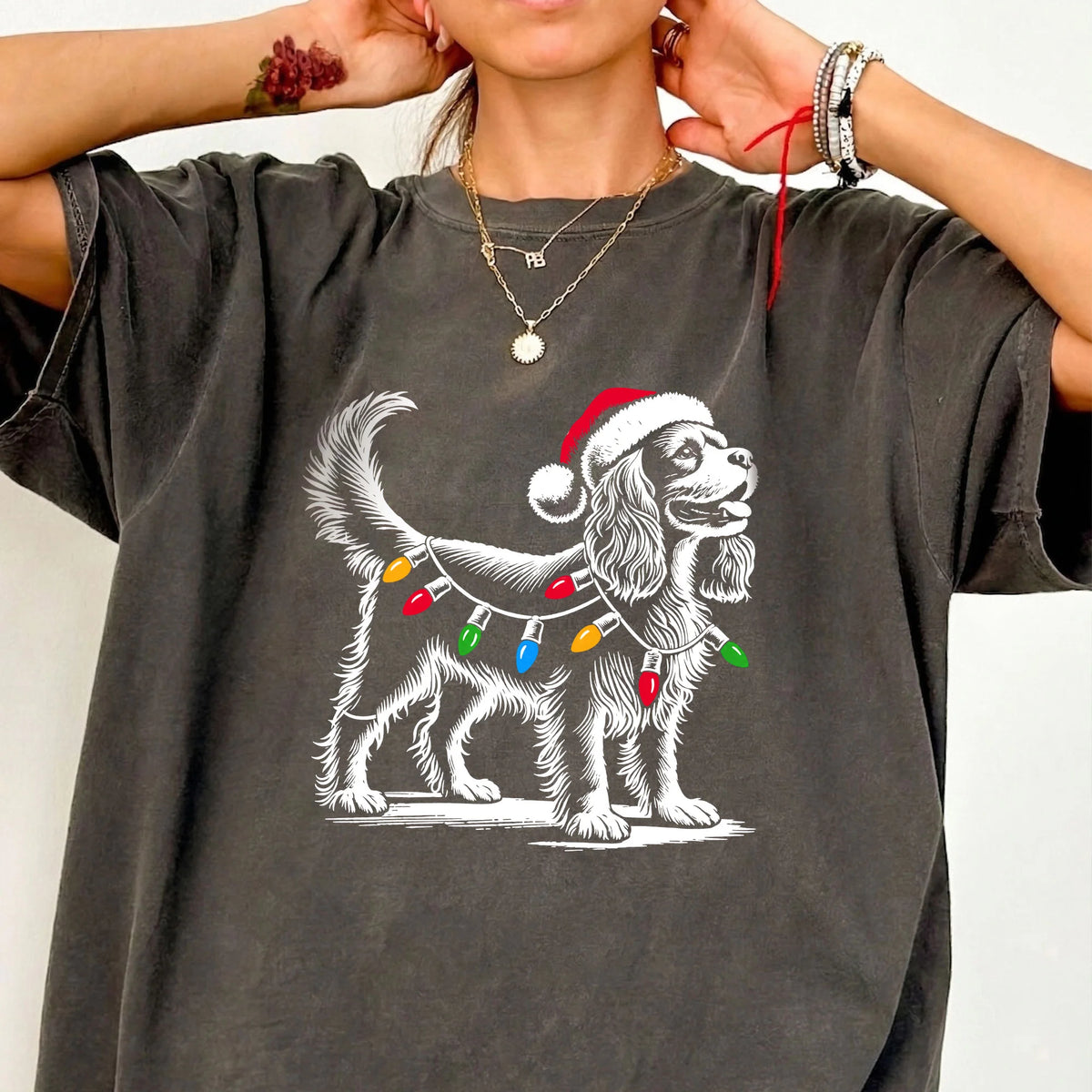 Cavalier King Charles Spaniel Christmas T-Shirt: Dog Mom Gift