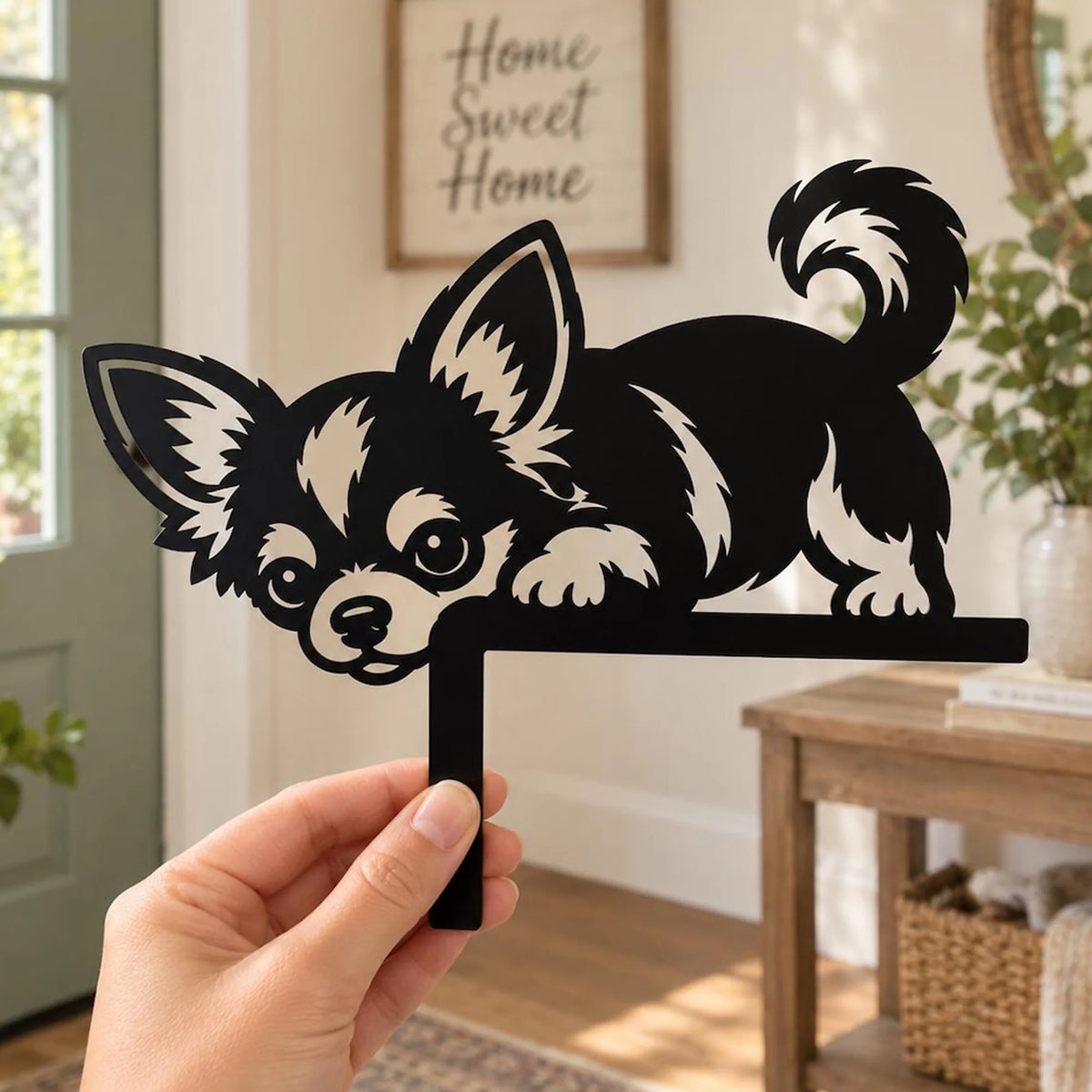 Custom Dog Door Topper, Metal Breed Art, Door Frame Decor