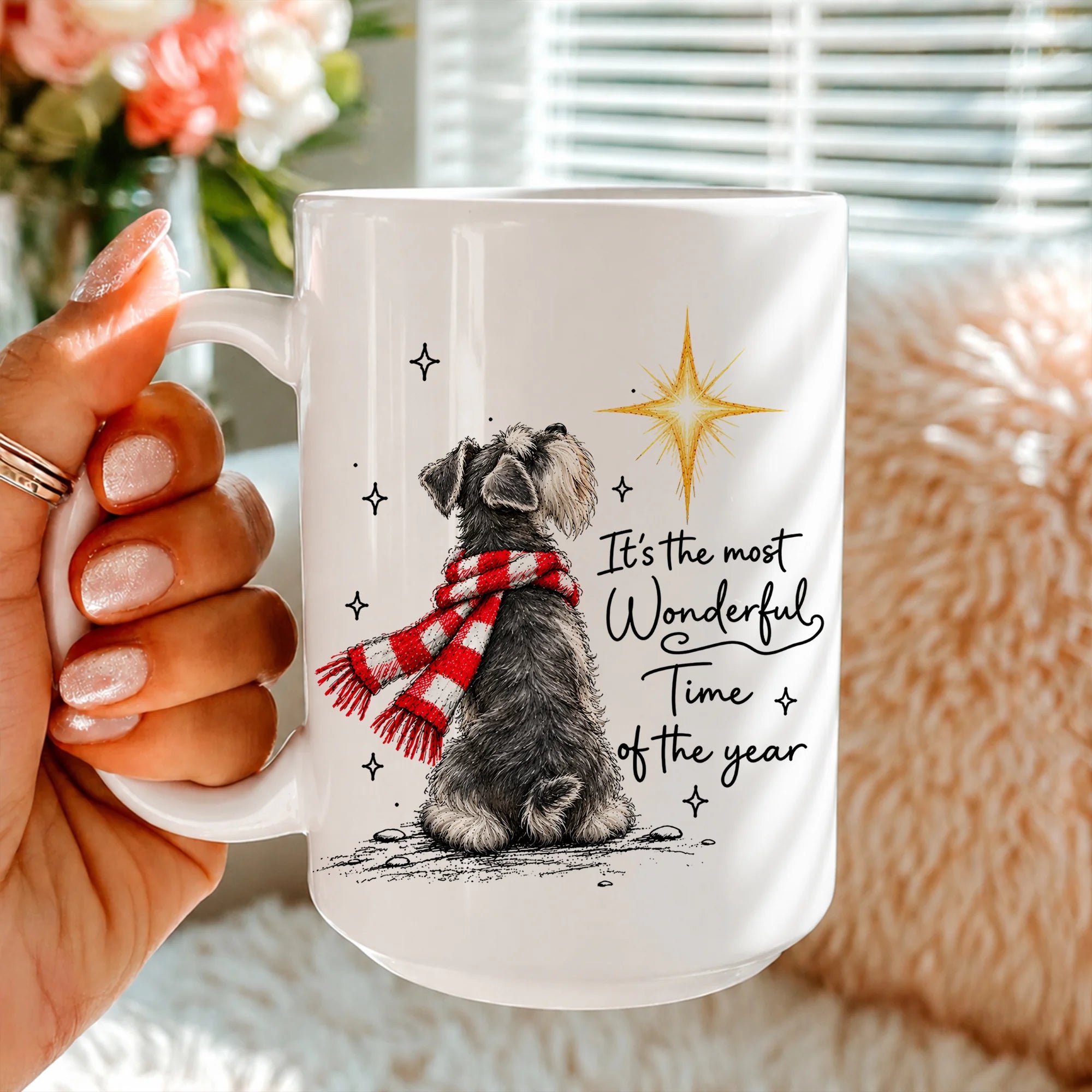 Miniature Schnauzer Christmas Mug, Schnauzer Mom Gift
